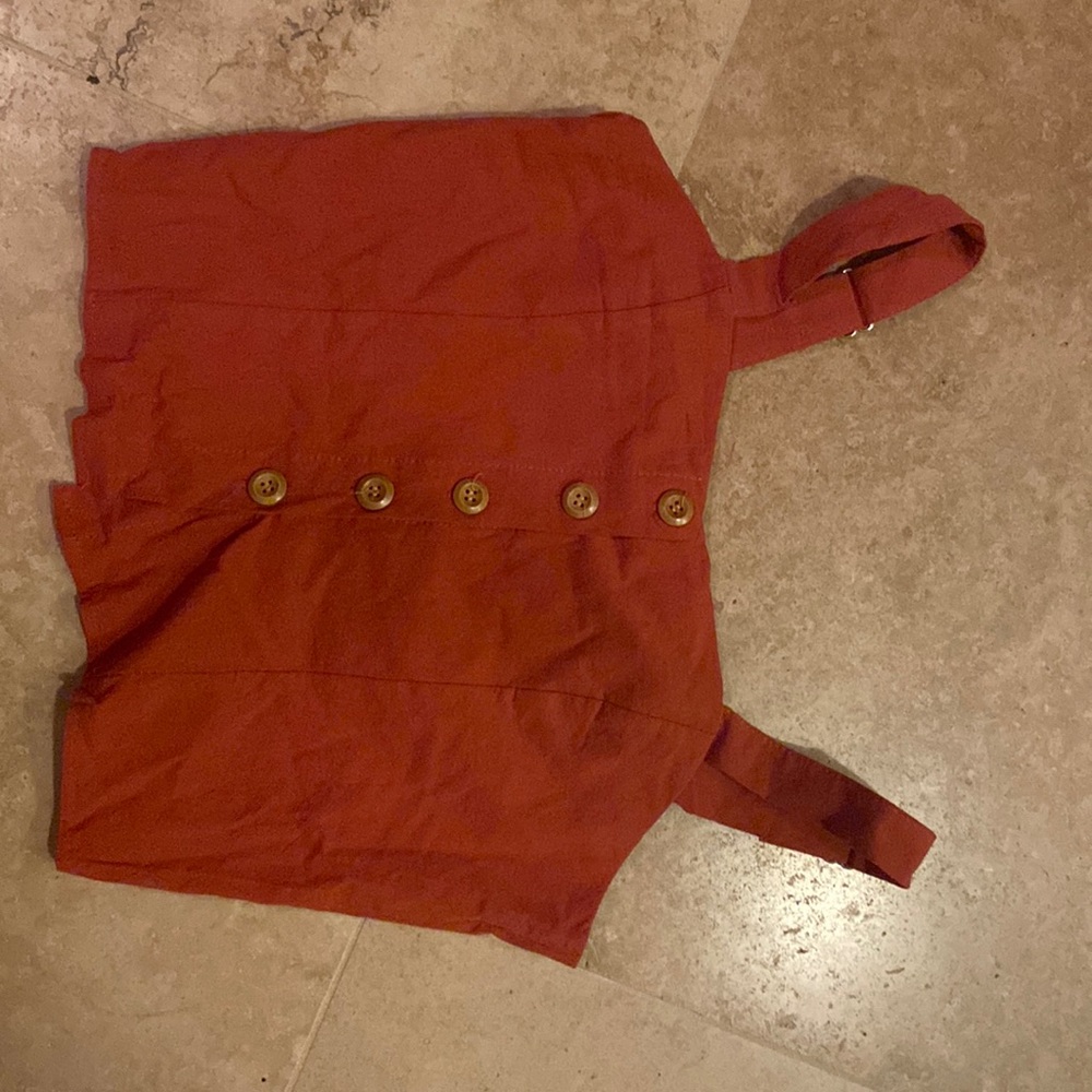 Orange/rust crop top with buttons